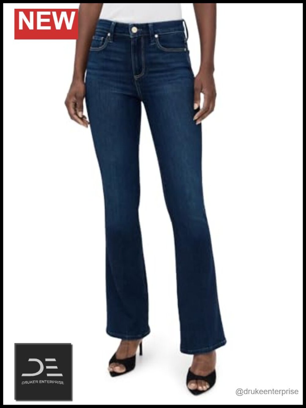 High Rise Bootcut Jeans, 32in Inseam, High Stretch Cotton Blend